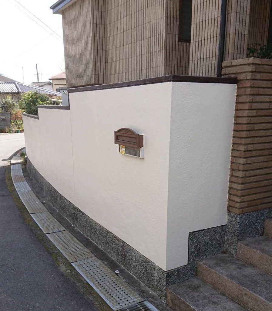 熊本市北区　T様邸　塀塗装　 (2)